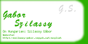 gabor szilassy business card